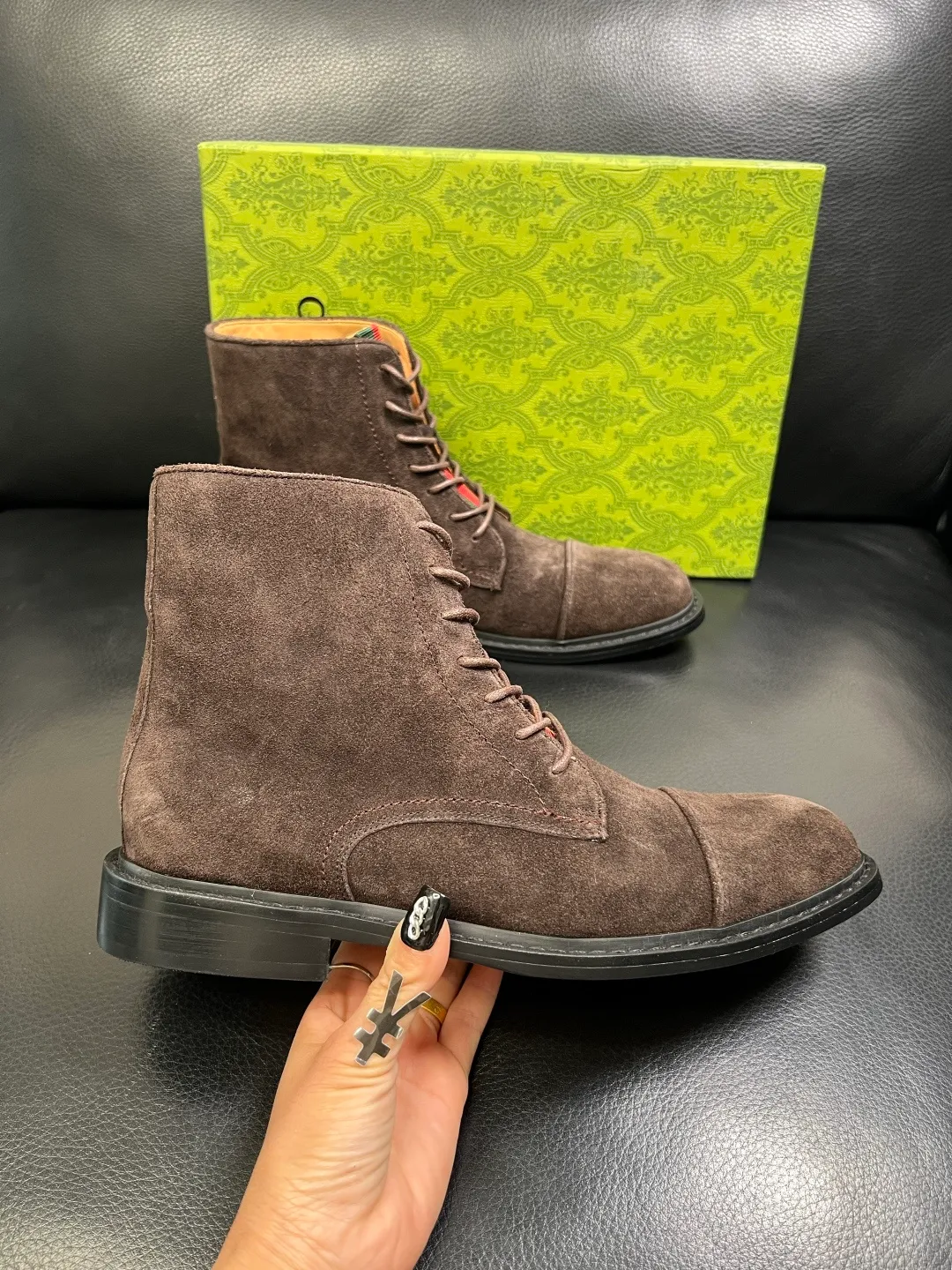 Men's shoes 💰900 Gucci High-quality top crafts Gucci Leather shoes and boots high-top series counter synchronization Original factory configuration, original cowhide imported from Italy, imported water-dyed cow lining, soles: original factory special supply original sole super comfortable, original factory and single goods High quality, welcome to compare and synchronization at the counter, code number 39-44 (customized 45)